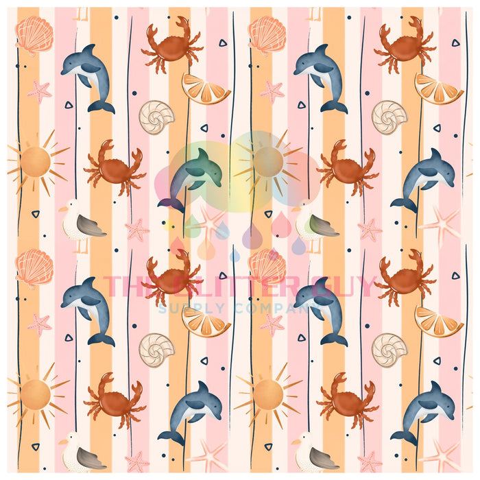 Printed Vinyl - Crab Striped