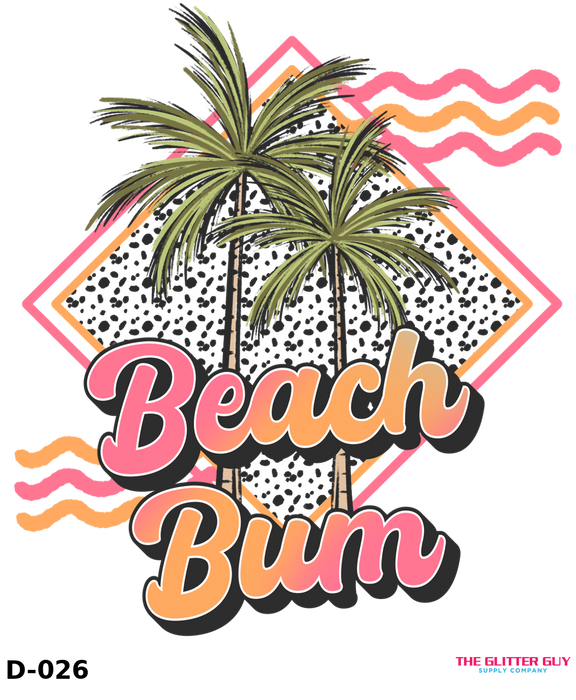 Printed Decal - Beach Bum Palms