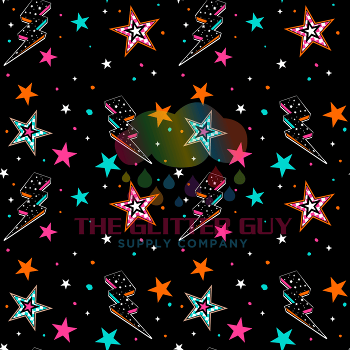 Printed Vinyl - Stars And Bolts