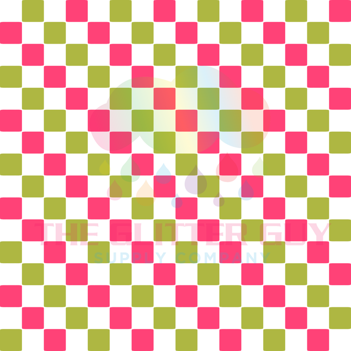 Printed Vinyl - Watermelon Checker