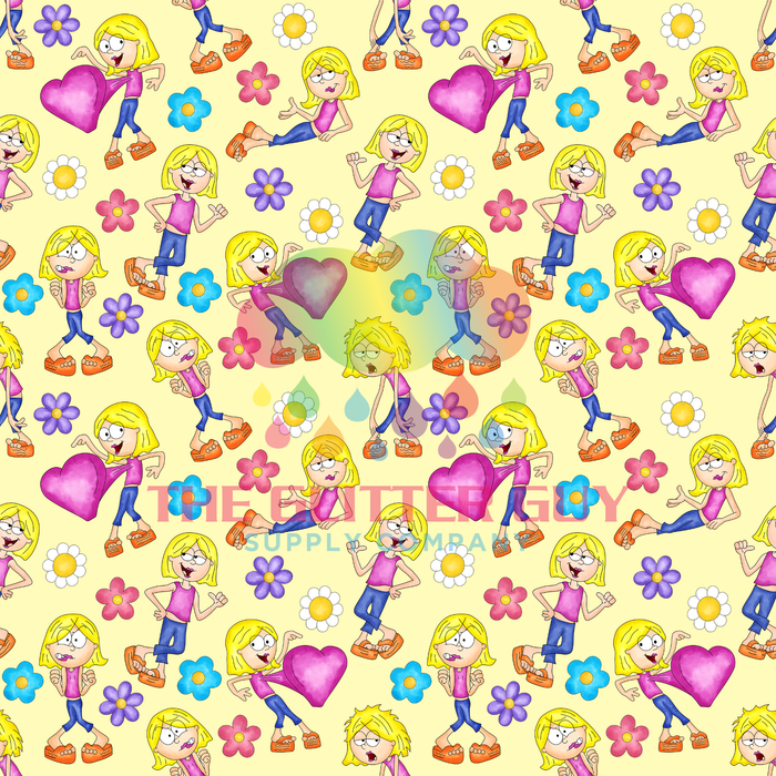 Printed Vinyl - Lizzie Sketch Yellow 040