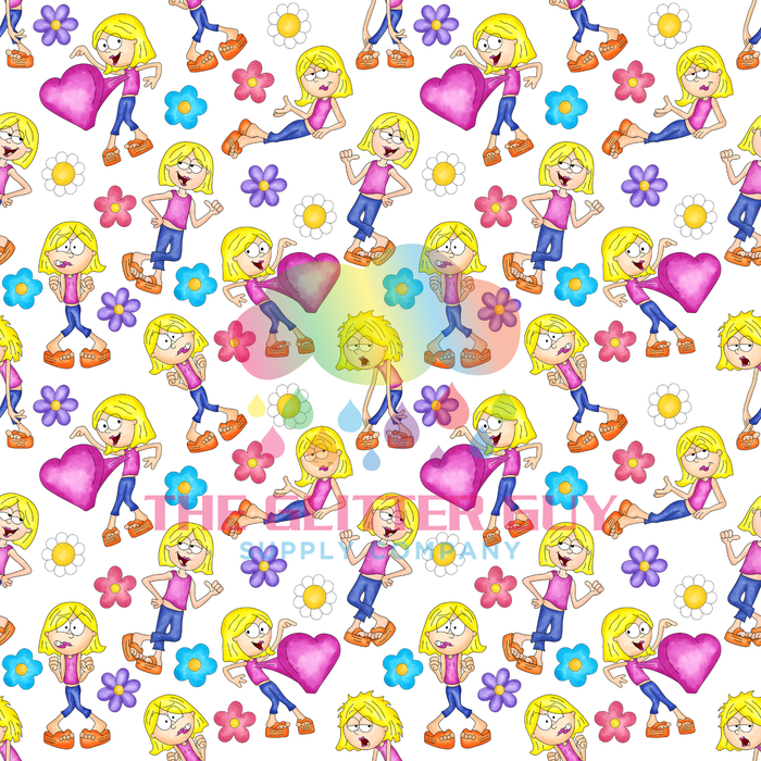 Printed Vinyl - Lizzie Sketch White 041