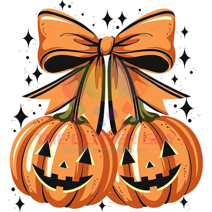 Printed Decal - Fall Bow Pumpkins #41