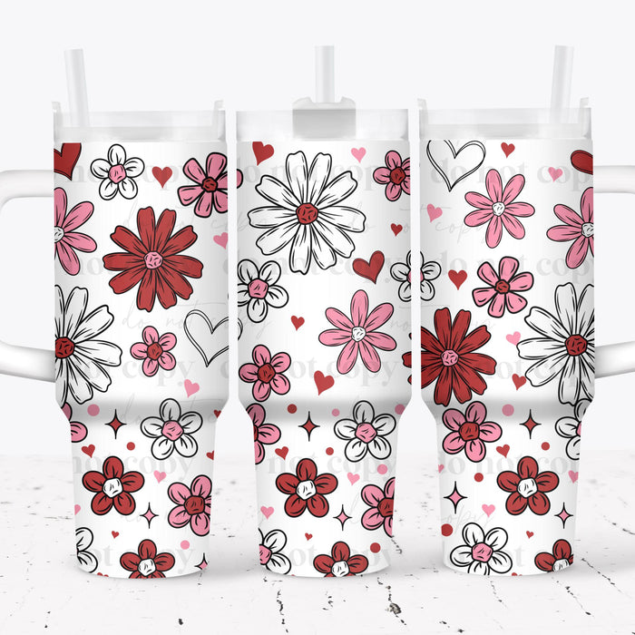 40 oz Tumbler Wrap - UVDTF Ink Transfers - Love Florals