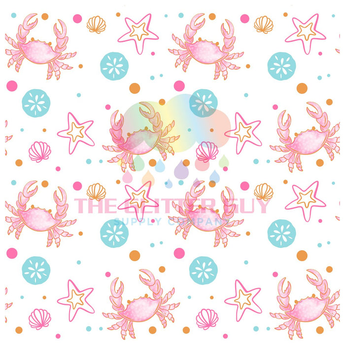Printed Vinyl - Pink Crab