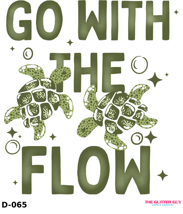 Printed Decal - Go With The Flow Turtle