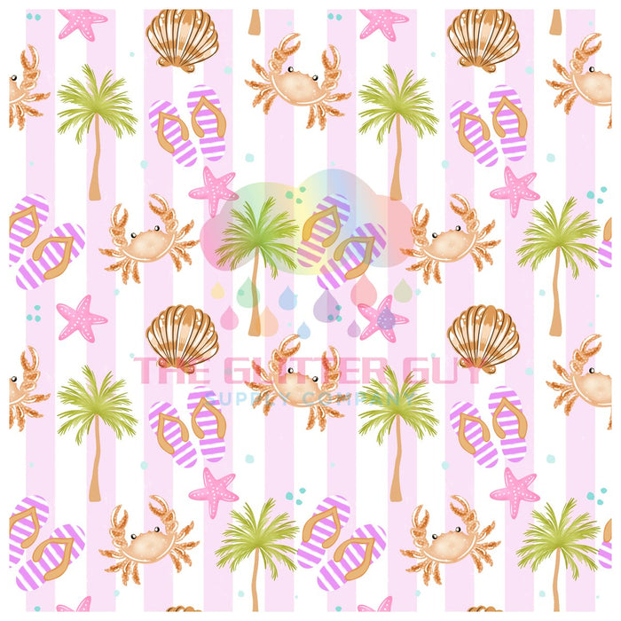 Printed Vinyl - Beach Bum Stripe