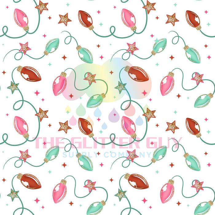 Printed Vinyl - Pastel Christmas Lights 082