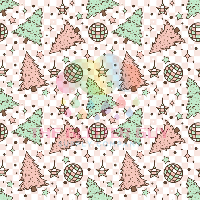 Printed Vinyl - Pink Disco Trees 084