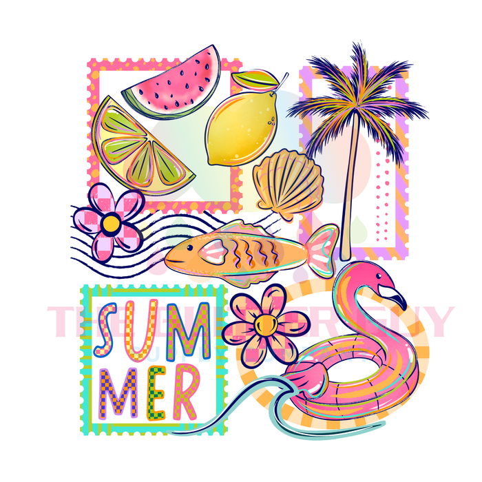 Printed Decal - Summertime Stamp