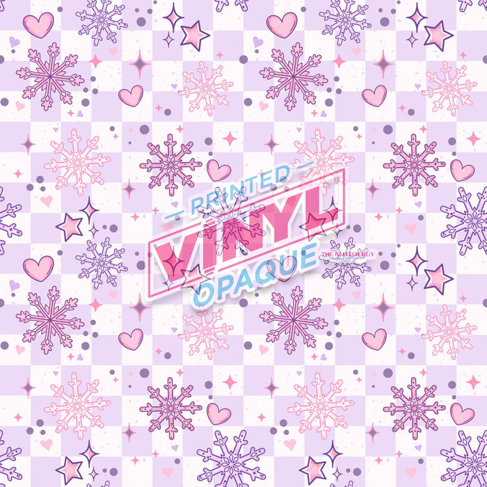 Printed Vinyl - Pastel Snowflakes