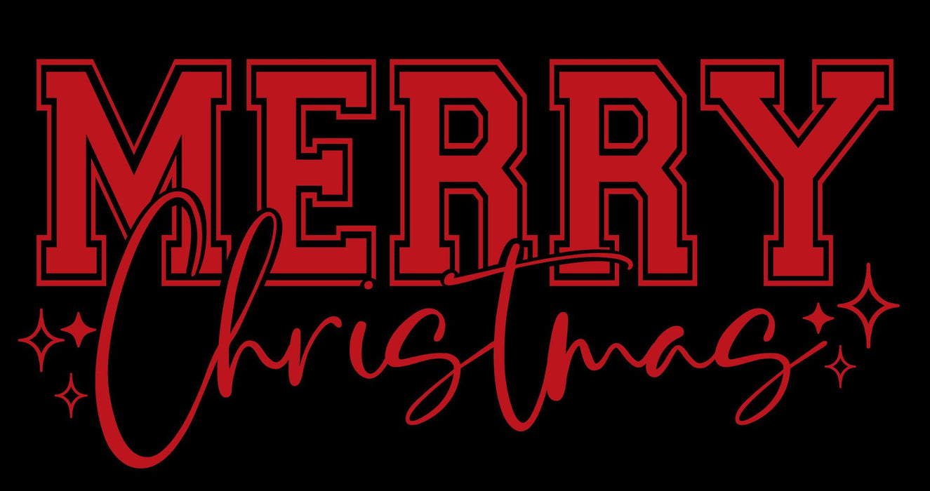 Printed Decal - Merry Christmas Red