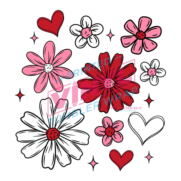 Printed Decal - Valentines Florals