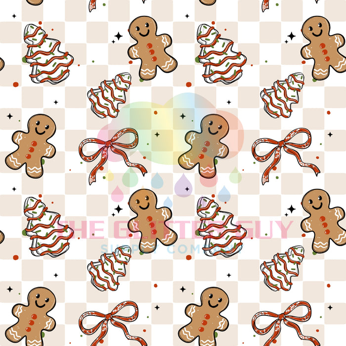 Printed Vinyl - Gingerbread Tree Cake