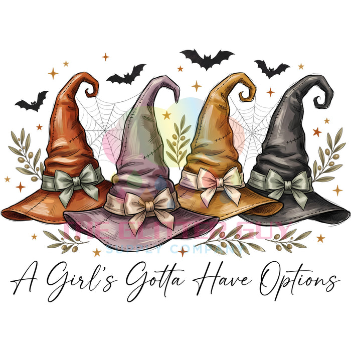 Printed Decal - Witch Hat Options #104