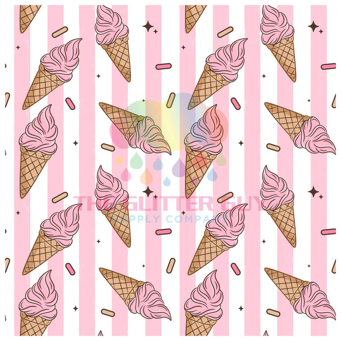 Printed Vinyl - Ice Cream Stripe
