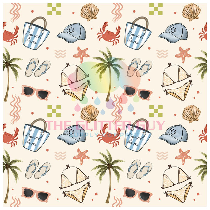 Printed Vinyl -Beach