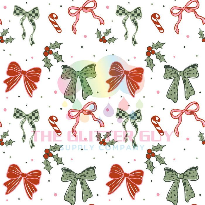 Printed Vinyl - Mistletoe Bow