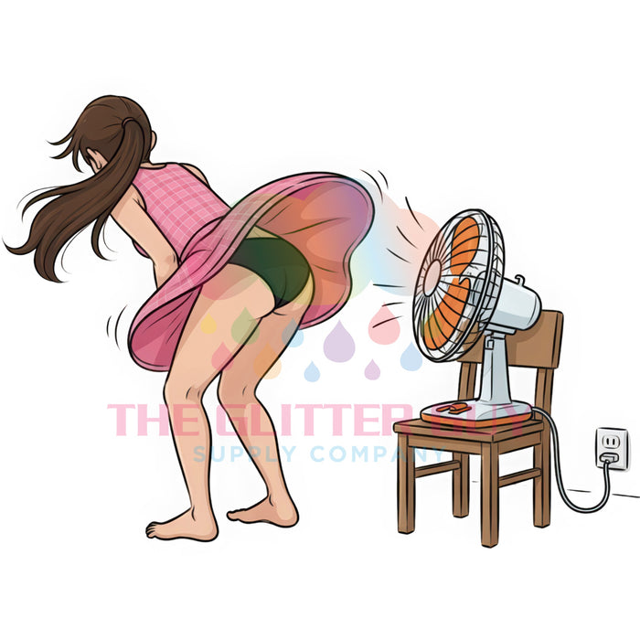 Printed Decal - Cooling Off By The Fan #118