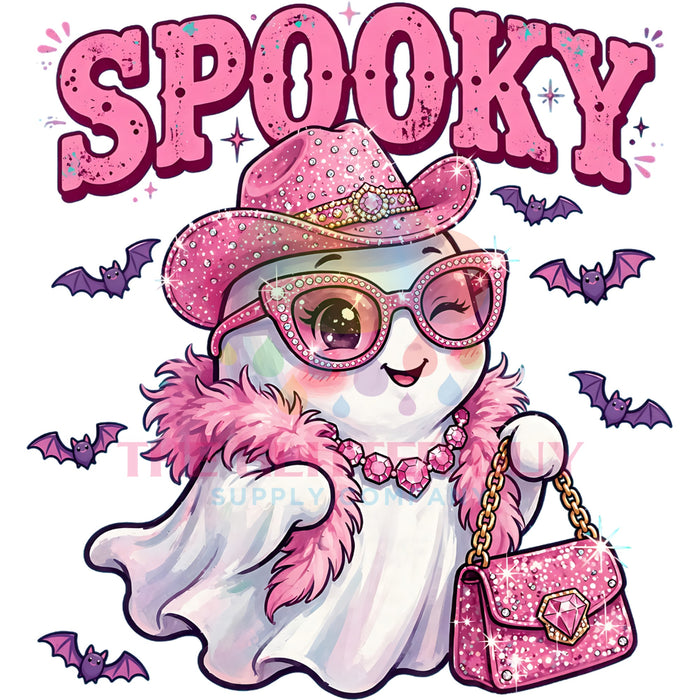 Printed Decal - Spooky Pink Cowgirl Ghost #123