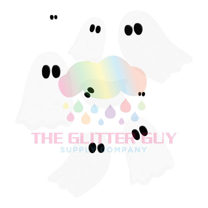 Printed Decal - Boo Ghostie B&W