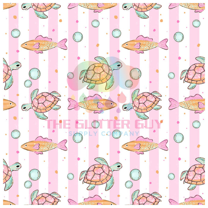Printed Vinyl - Fish and Turtles