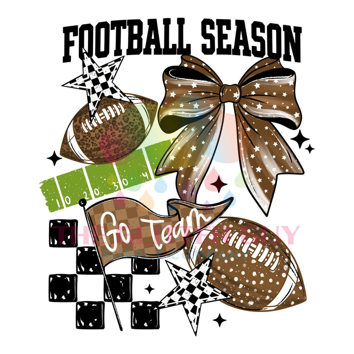 Printed Decal - Football Season Black