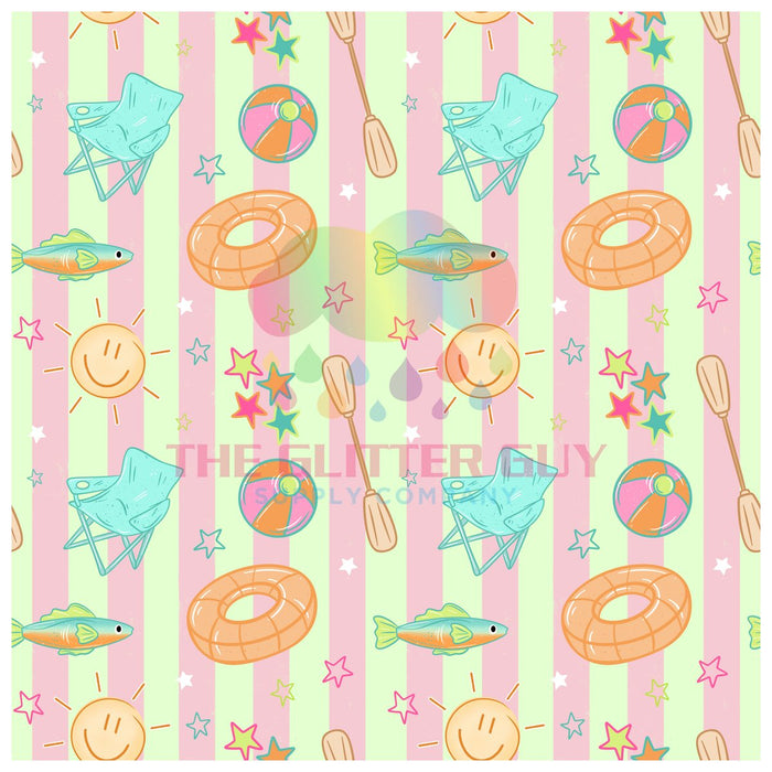 Printed Vinyl -Lake Life Stripe