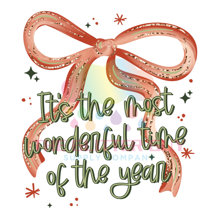 Printed Decal - Wonderful Time Bow