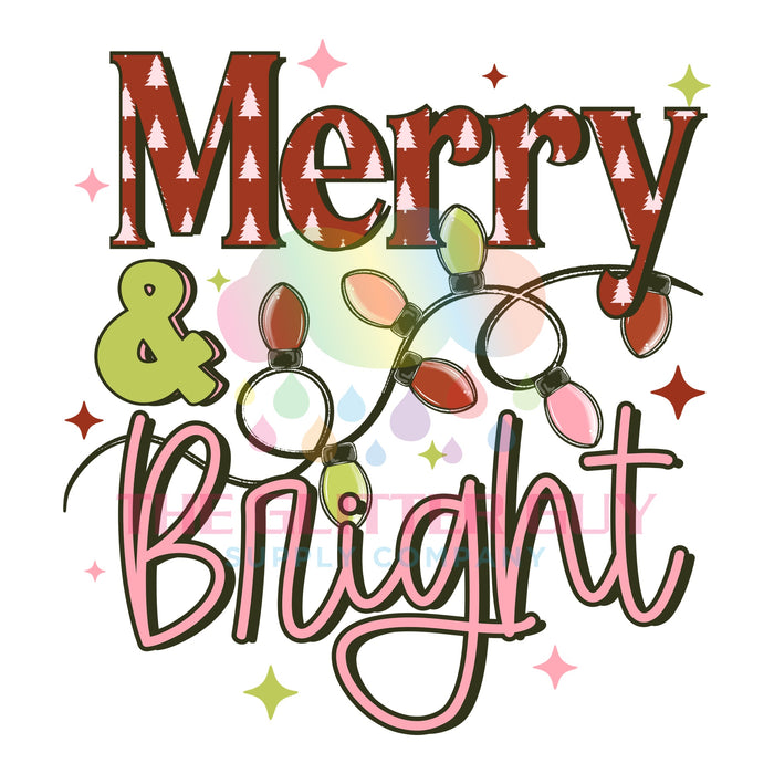 Printed Decal - Merry & Bright Lights