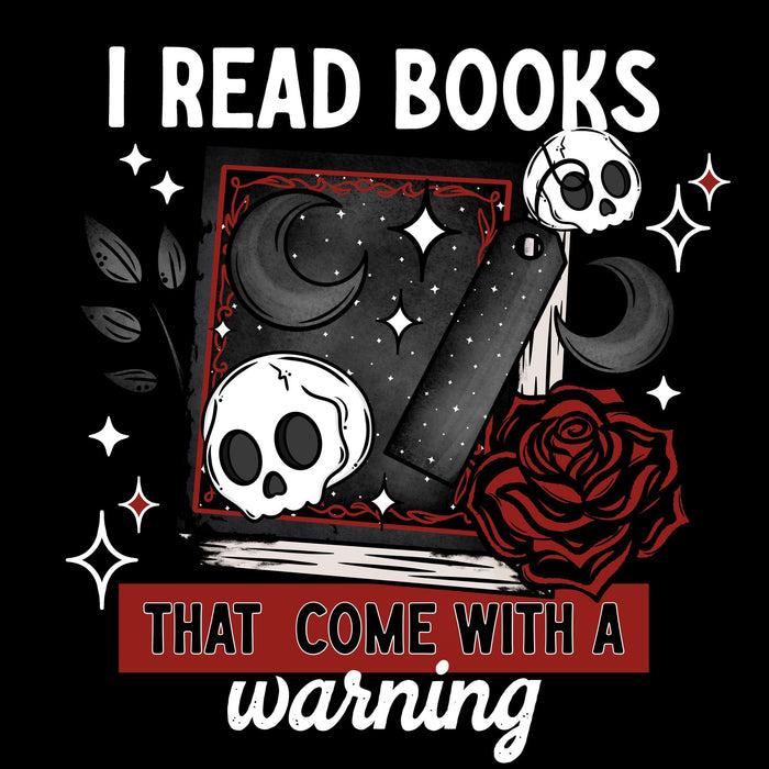 Printed Decal - Books With Warnings White