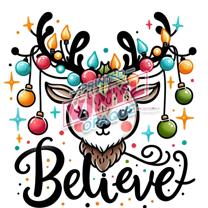 Printed Decal - Believe Deer