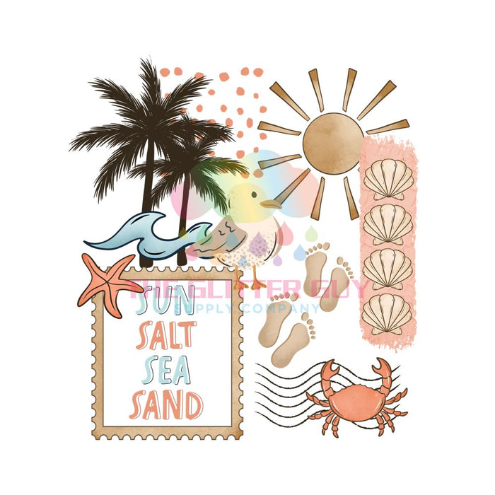 Printed Decal - Sun Salt Sea