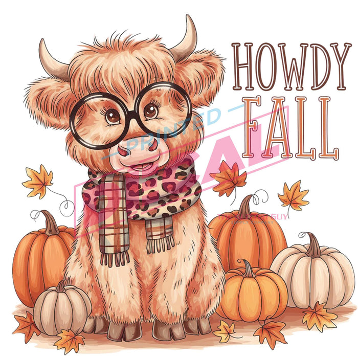 Printed Decal - Howdy Fall Cow