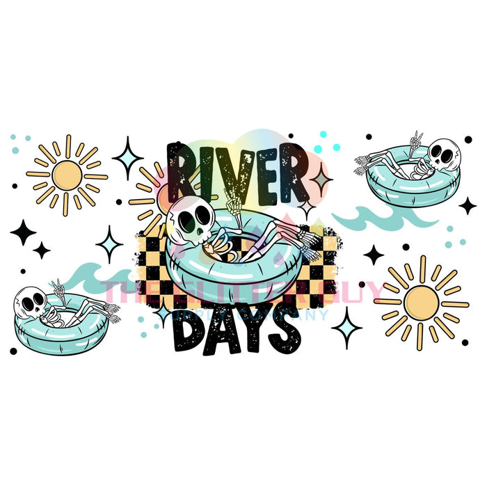 Libbey Can Wrap 16oz -  Ink Transfers | Pool Days Blue