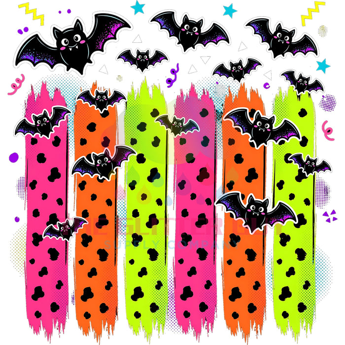 Printed Decal - Neon Halloween Bats #190