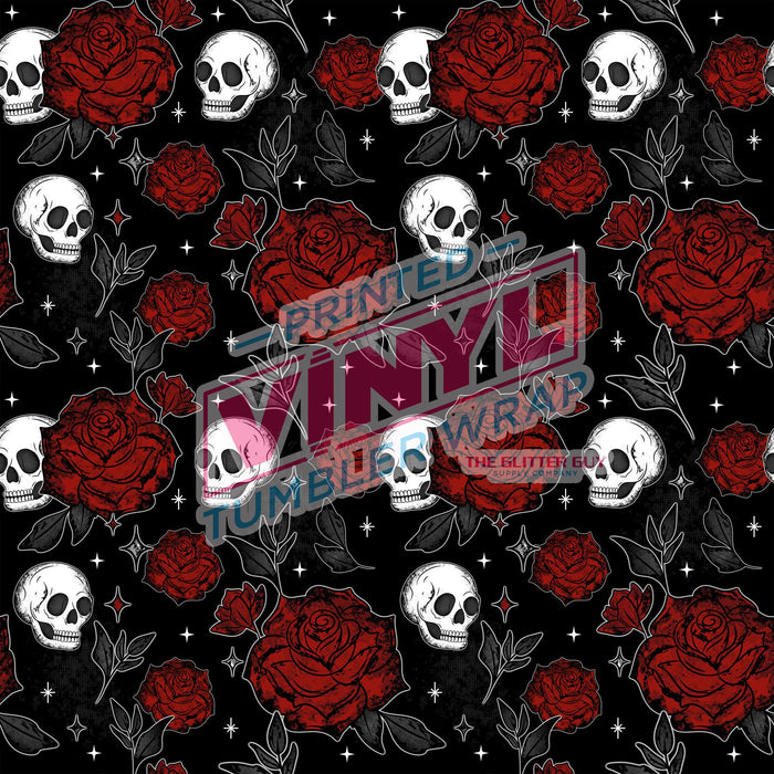 Printed Vinyl - Skull Roses