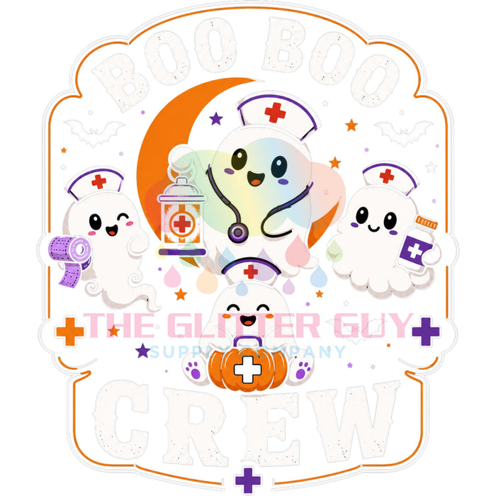 Printed Decal - Boo Boo Crew Nurse Ghosts #199
