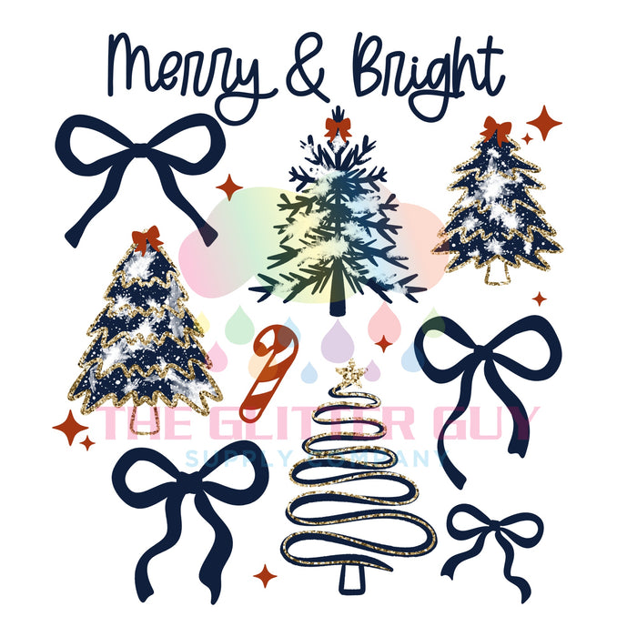 Printed Decal - Merry & Bright Trees