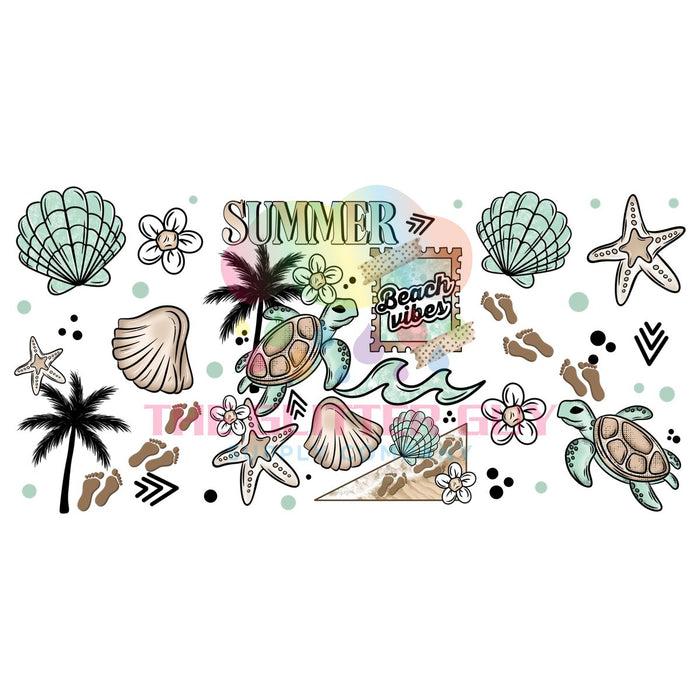 Libbey Can Wrap 16oz -  Ink Transfers | Summer Beach Vibes