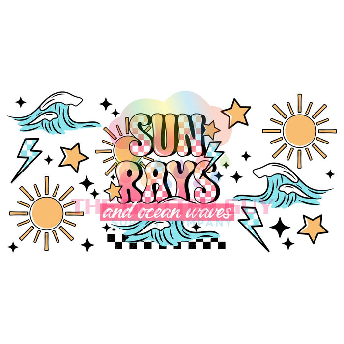 Libbey Can Wrap 16oz -  Ink Transfers | Sun Rays Ocean Waves