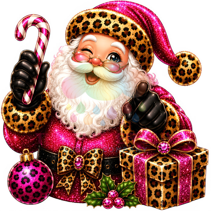 Printed Decal - Leopard Santa #225