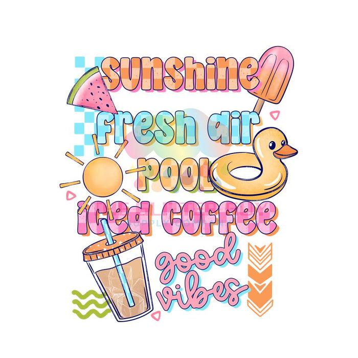 Printed Decal - Stacked Summer Things
