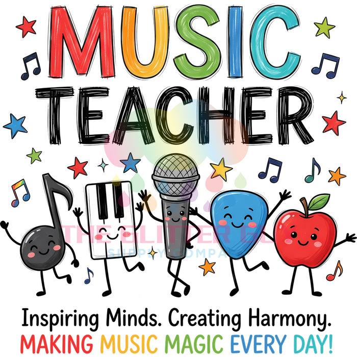 Printed Decal - Music Teacher Making Magic #228