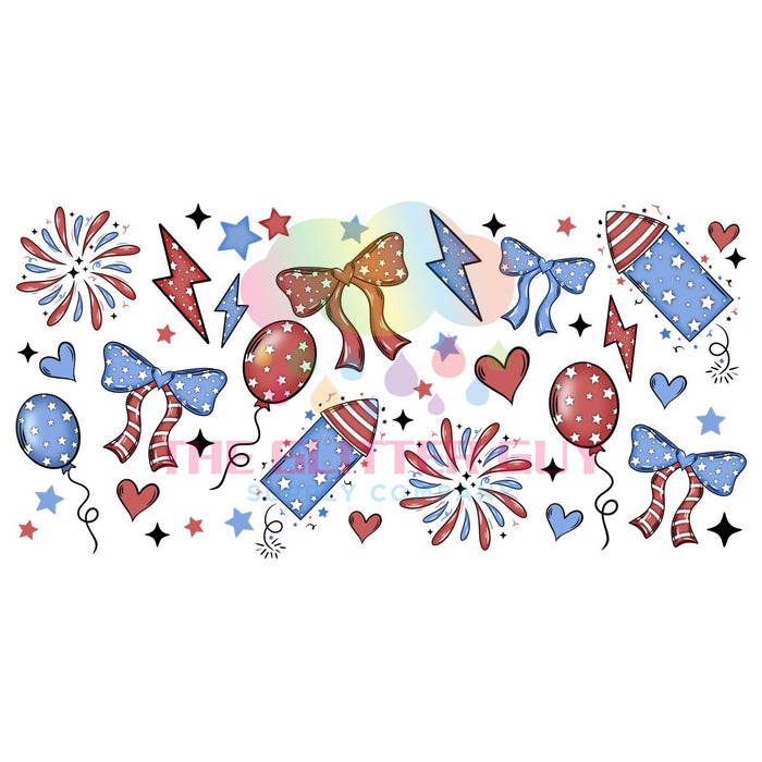 Libbey Can Wrap 16oz -  Ink Transfers | 4th of July