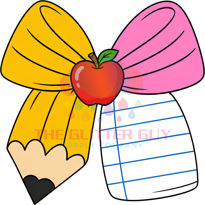 Printed Decal - Teacher Pencil Bow #234