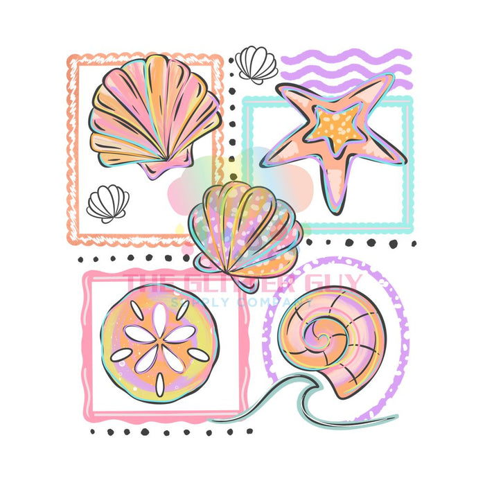 Printed Decal - Colorful Shell Frames