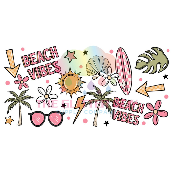 Libbey Can Wrap 16oz -  Ink Transfers | Beach Vibes Girl
