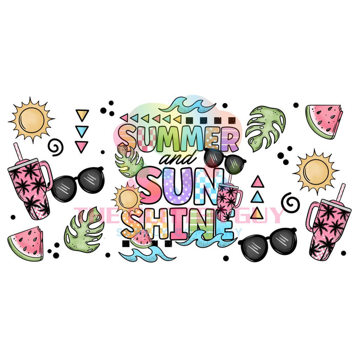 Libbey Can Wrap 16oz -  Ink Transfers | Summer Sunshine