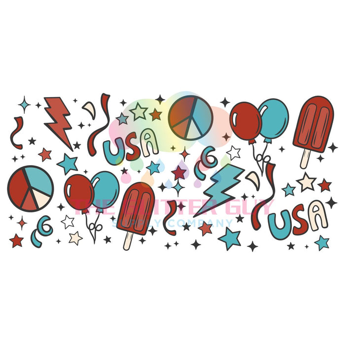 Libbey Can Wrap 16oz -  Ink Transfers | USA Celebrate